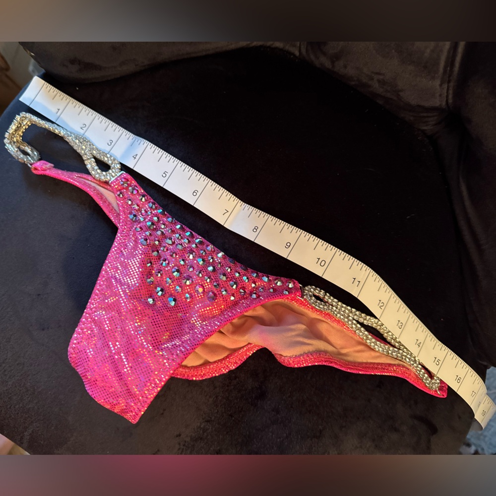 Competition Bikini. Ravish Sands Coral/Pink Rhinestone Bikini Set - Picture 12 of 15